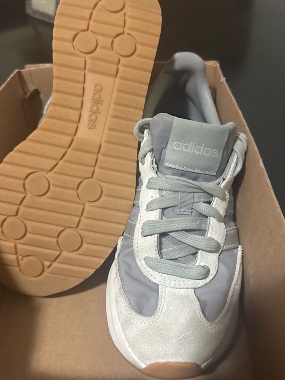 Adida Grey Suede & Nylon Sneaker Womens size 6